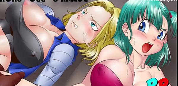  Dragon Ball Hentai Bulma and 18 fucked by black androids